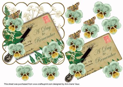 Mint Pansy a Day to Remember Ink Saver 6in Step by Step