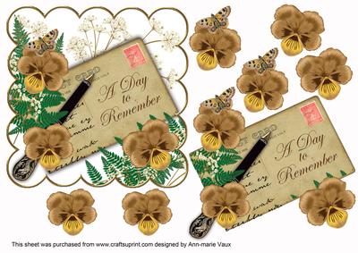 Tea Pansy a Day to Remember Ink Saver 6in Step by Step