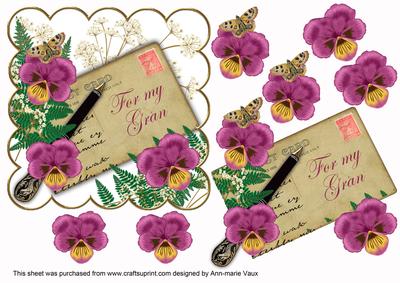 Cerise Pansy for My Gran Ink Saver 6in Step by Step