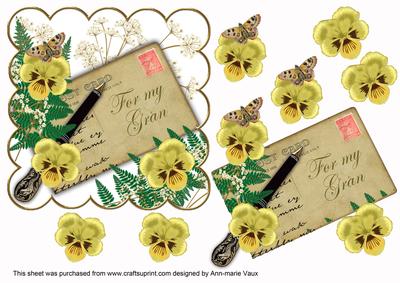 Lemon Pansy for My Gran Ink Saver 6in Step by Step