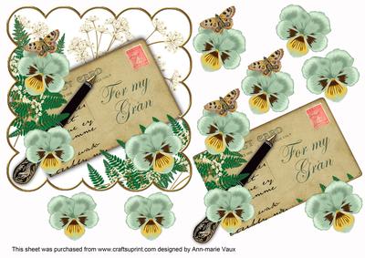 Mint Pansy for My Gran Ink Saver 6in Step by Step