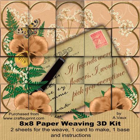 Borange Pansy If Friends Were -  8in Paper Weaving Card Kit