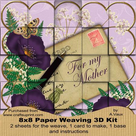 Purple Poppy for My Mother 8in Paper Weaving Card Kit