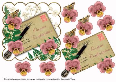 Dusky Red Pansy Ink Saver Your Confirmation 6in Step by Step