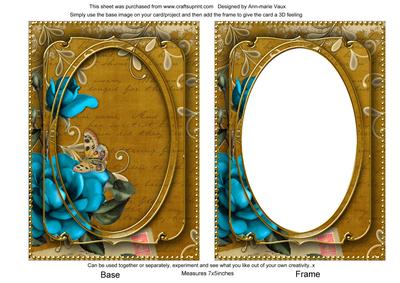 Teal Rose Gold 7x5in Shaker Base and Frame