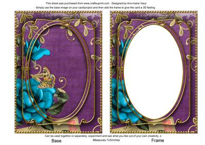 Teal Rose Purple 7x5in Shaker Base and Frame