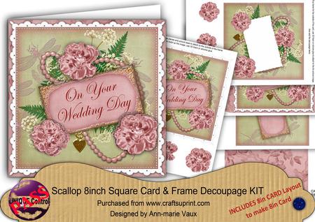 Pink Carnation Olive Your Wedding 8in Card Frame Kit