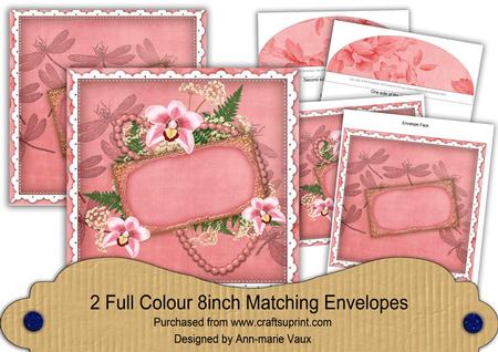 Pink Orchids Ornate 8in Envelope Kit