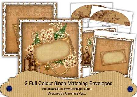 Vintage Tea Birdcage Ornate 8in Envelope Kit