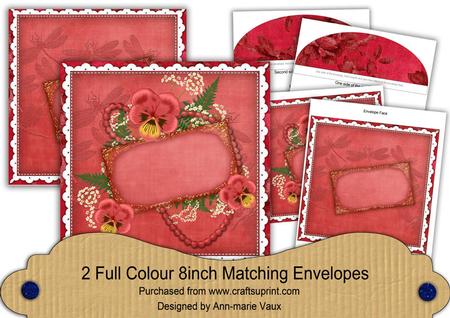 Red Pansy Ornate 8in Envelope Kit