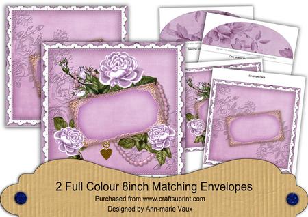 Lilac Roses Ornate 8in Envelope Kit