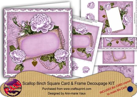 Lilac Roses Ornate 8in 3D Card Frame Kit
