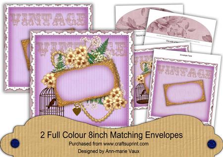 Lilac Vintage Birdcage Ornate 8in Envelope Kit