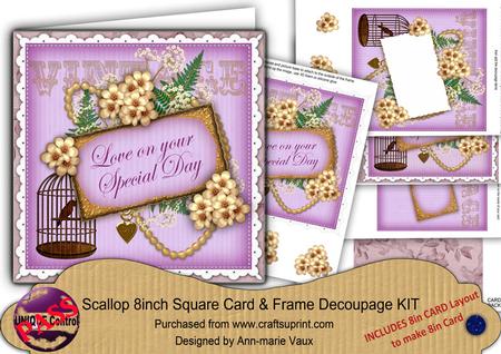 Lilac Birdcage Special Day 8in Vintage Card Frame Kit