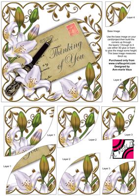 White Lily Thinking of You Ink Saver 6in Duo Corner Stacker