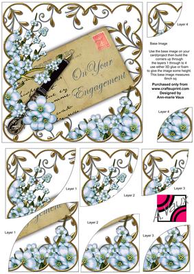 Blue Blossom Engagement Ink Saver 6in Duo Corner Stacker