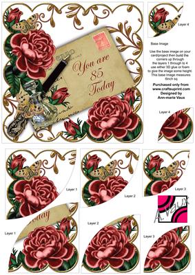 Deep Pink Roses 85 Today Ink Saver 6in Duo Corner Stacker