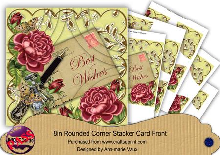 Dpink Rose Lemon Best Wishes 8in Rounded Corner Stacker Kit