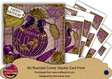 Amethyst Perfume 50th Birthday 8in Round Corner Stacker Kit