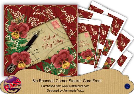 Red Pansy Ednas Big Day 8in Round Corner Stacker Kit