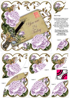 Lilac Roses 21 Today Ink Saver 6in Duo Corner Stacker