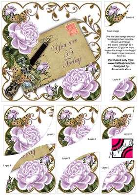 Lilac Roses 55 Today Ink Saver 6in Duo Corner Stacker