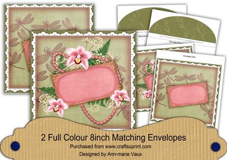 Pink Orchid Olive Ornate 8in Envelope Kit