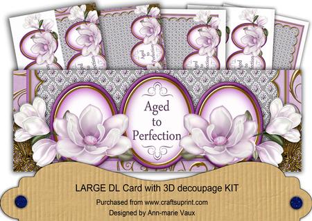 Lilac Magnolia Aged to Perfection Large Dl Card Kit