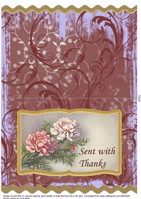 Thank You Carnations Wavy Book Card