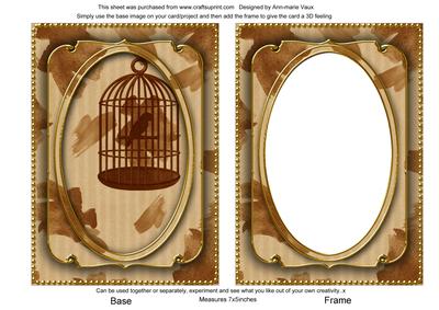 Vintage Tea Birdcage Paint 7x5in Shaker Base and Frame