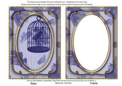 Blue Birdcage Paint 7x5in Shaker Base and Frame