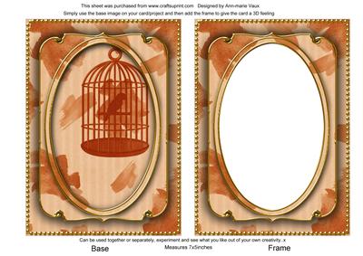 Burnt Orange Birdcage Paint 7x5in Shaker Base and Frame
