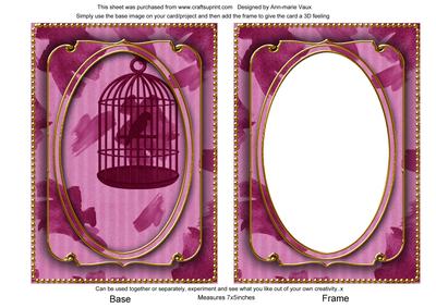 Cerise Birdcage Paint 7x5in Shaker Base and Frame
