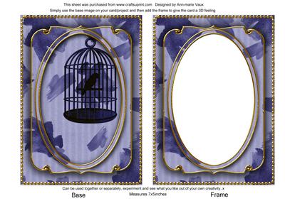 Dark Blue Birdcage Paint 7x5in Shaker Base and Frame