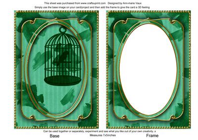 Dark Green Birdcage Paint 7x5in Shaker Base and Frame