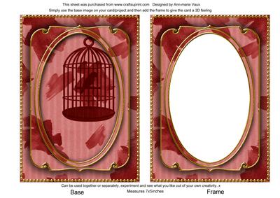 Dark Red Birdcage Paint 7x5in Shaker Base and Frame