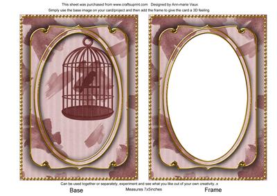 Dusky Pink Birdcage Paint 7x5in Shaker Base and Frame