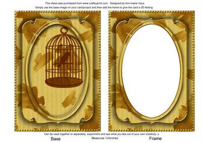 Gold Birdcage Paint 7x5in Shaker Base and Frame