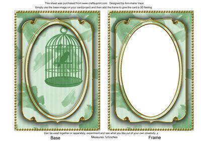 Mint Green Birdcage Paint 7x5in Shaker Base and Frame