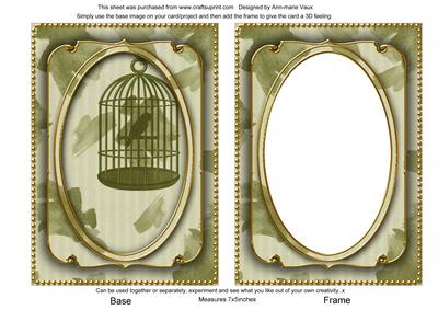 Olive Birdcage Paint 7x5in Shaker Base and Frame