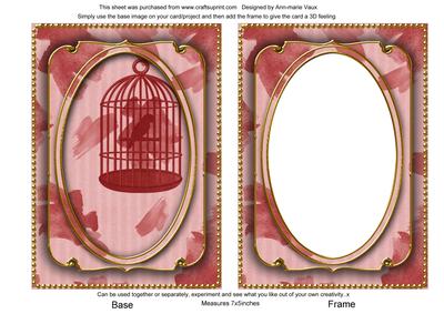 Red Birdcage Paint 7x5in Shaker Base and Frame