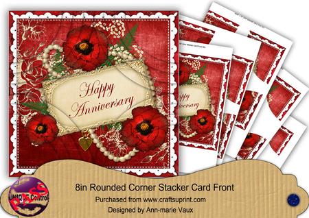 Red Poppy Anniversary 8in All 4 Round Corner Stacker Kit