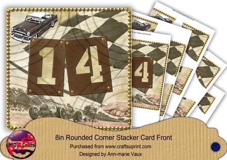 Vintage 14 Race Car 8in All 4 Round Corner Stacker Kit