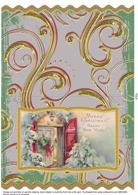Christmas Front Door Wavy Book Card