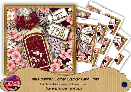 Blossom Perfume 75th Birthday 8in Round Corner Stacker Kit
