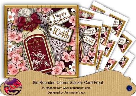 Blossom Perfume 104th Birthday 8in Round Corner Stacker Kit