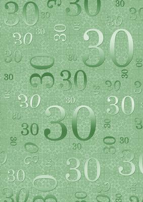 Mint Green Metallic 30th Birthday A4 Backing Paper