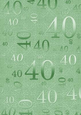 Mint Green Metallic 40th Birthday A4 Backing Paper