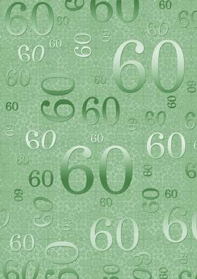 Mint Green Metallic 60th Birthday A4 Backing Paper