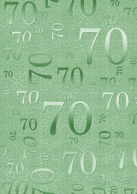 Mint Green Metallic 70th Birthday A4 Backing Paper